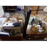 Two boxes of ceramics, Kenwood Chef, tea ware,