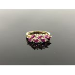 A 10ct gold ruby and diamond ring,