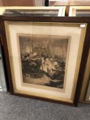 After Ralph Hedley : The aspiring choir master, photogravure in sepia,