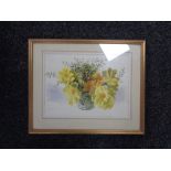 An Albert G Hurst watercolour depicting flowers in a vase