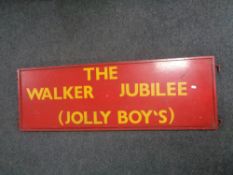 A hand painted wooden sign - The Walker Jubilee (Jolly Boy's)