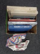 A box of books relating to aircraft, Formula 1,