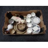 A box of bisque figure, Denby dinner ware,