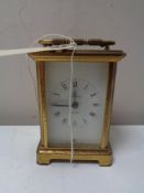 A brass cased Bayard carriage clock.
