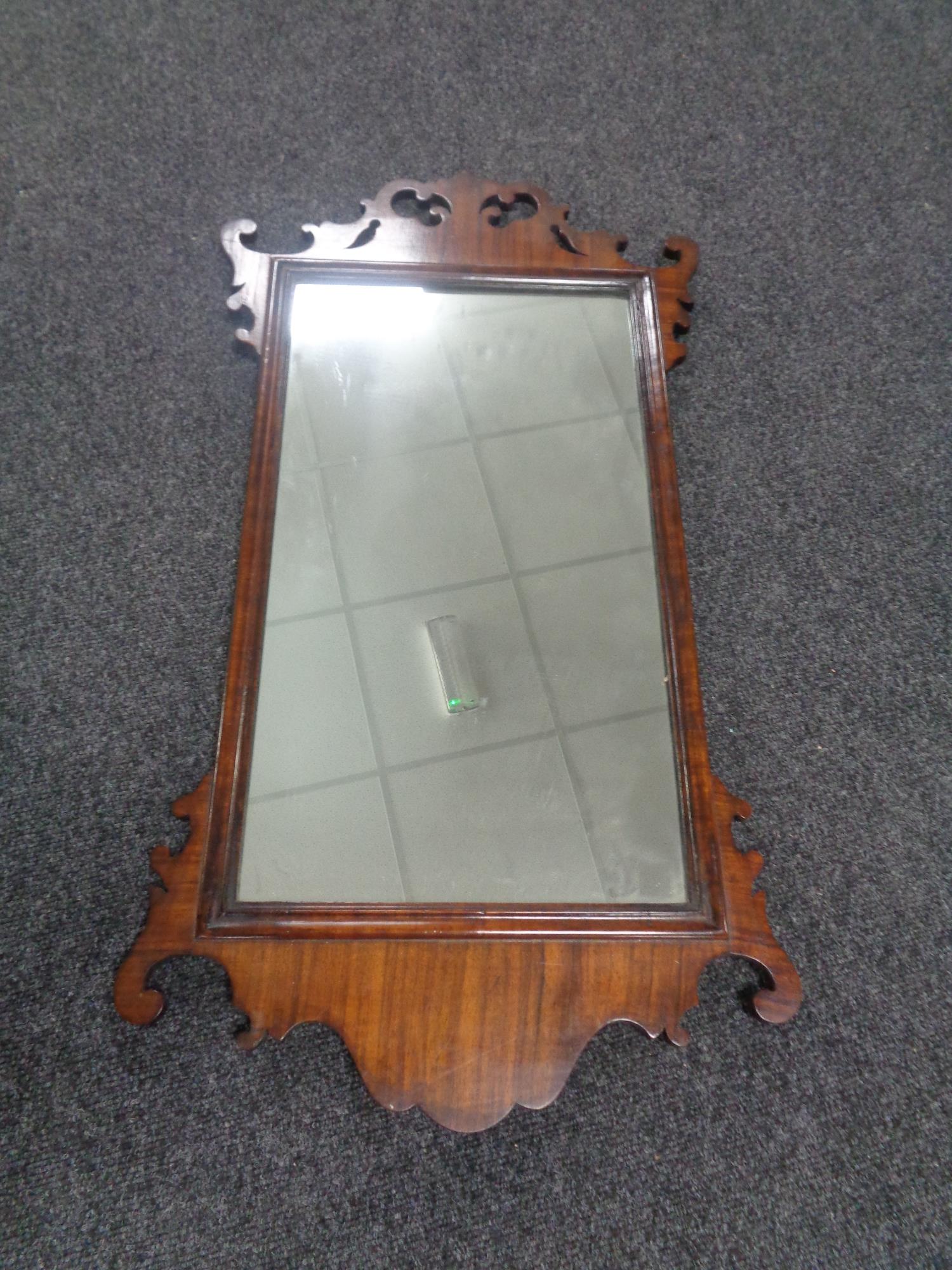 A Victorian mahogany Chippendale style wall mirror