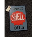 A metal Shell Spirit oils plaque