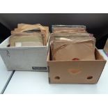 Two boxes of vinyl 78's , case of LP records, compilations,