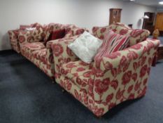 Three piece lounge suite in floral fabric