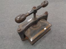 A 19th century cast iron book press by S.