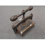 A 19th century cast iron book press by S.