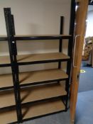 A metal framed five tier multi purpose shelf