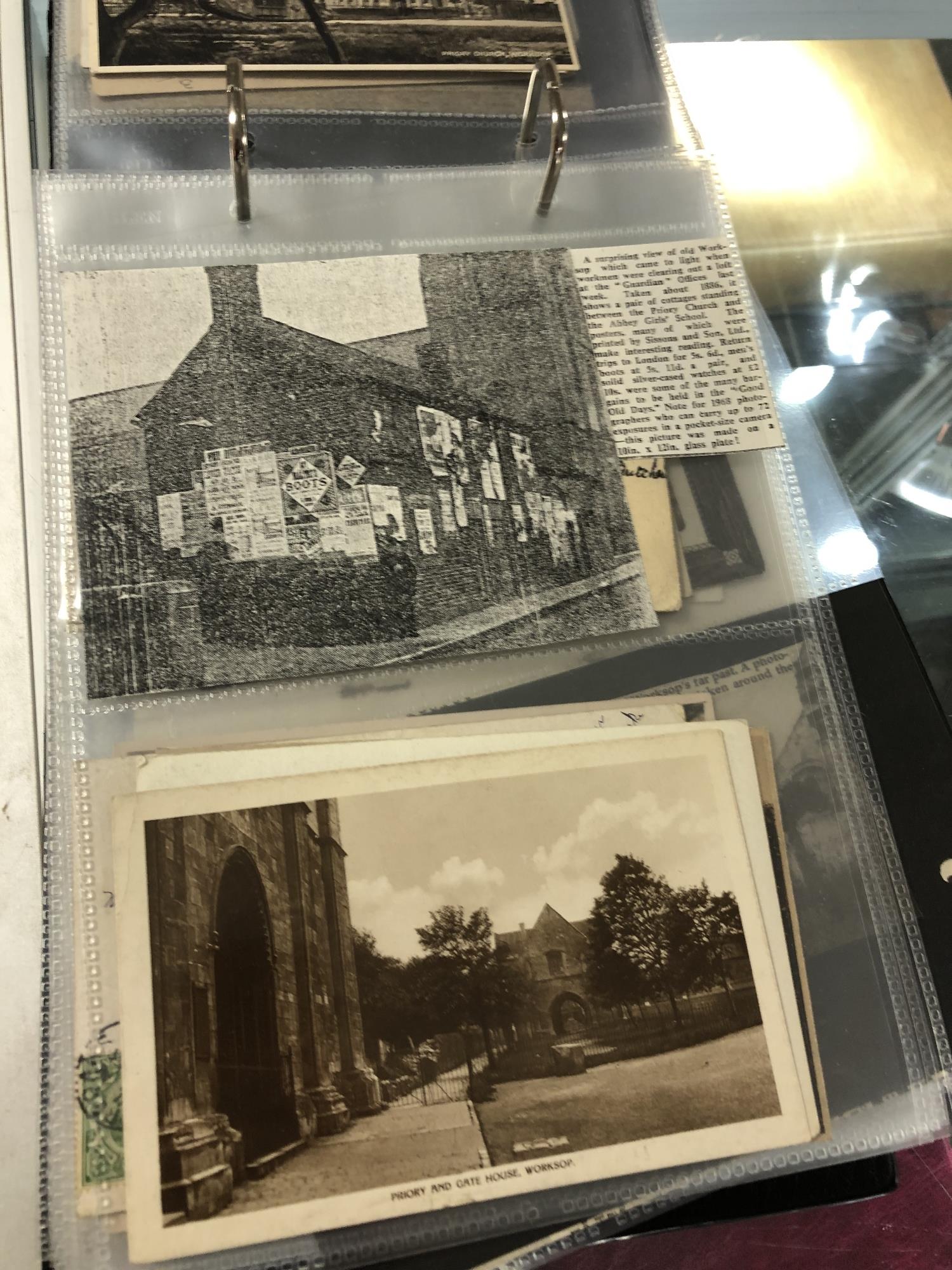 An album of twentieth century black and white & colour postcards, Worksop, Tour guides, - Image 7 of 12