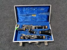 A five piece clarinet by Boosey and Hawkes in fitted case
