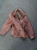 A Joules B Classic Line designer brown leather jacket, size 38.