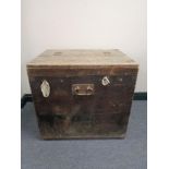 A 19th century pine metal lined flour bin