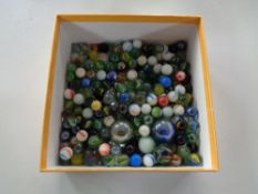 A box of glass marbles