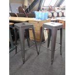 Two metal bar stools