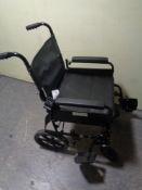 A folding wheel chair