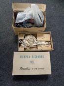 A boxed vintage hoover Dustette and a Morphy Richards hair dryer