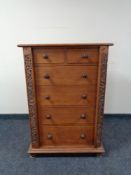 An Eastern hardwood Wellington style six drawer chest