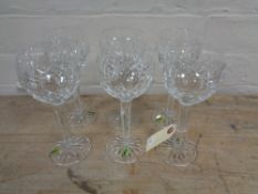 A set of six Waterford Crystal wine glasses