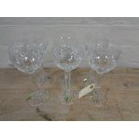 A set of six Waterford Crystal wine glasses