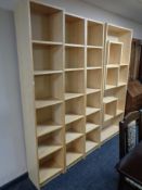 A four section Ikea bookcase