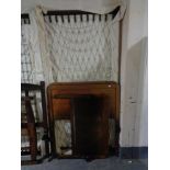 Two 20th century oak 3' bed frames with box spring bases