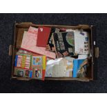 A box of stamp albums and stamps