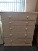 A Victorian painted pine six drawer chest CONDITION REPORT: 120cm high by 56cm deep