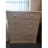 A Victorian painted pine six drawer chest CONDITION REPORT: 120cm high by 56cm deep