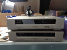 Two Mitsubishi HS-M100 video cassette recorders