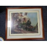 A framed Terence Cuneo print - The Flying Scotsman