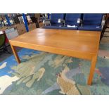 A 20th century rectangular beech wood coffee table