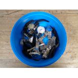 A tub of lady's and gent's watches, pocket watch,