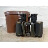 A pair of WW II Kershaw bino-prism No2 MKII x 6 binoculars in leather case
