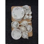 Two trays of lady Beth Floral pattern tea and dinner ware