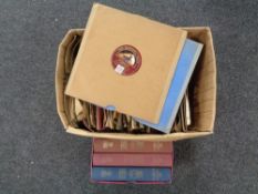 A box of vinyl 78's,