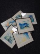 A set of seven framed serigraphs, The seven days of creation,