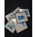 A set of seven framed serigraphs, The seven days of creation,