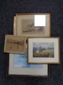 Framed and un-framed pictures and prints including a Robin Smith print of a Lancaster bomber,