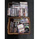 Two boxes of DVD's and board games