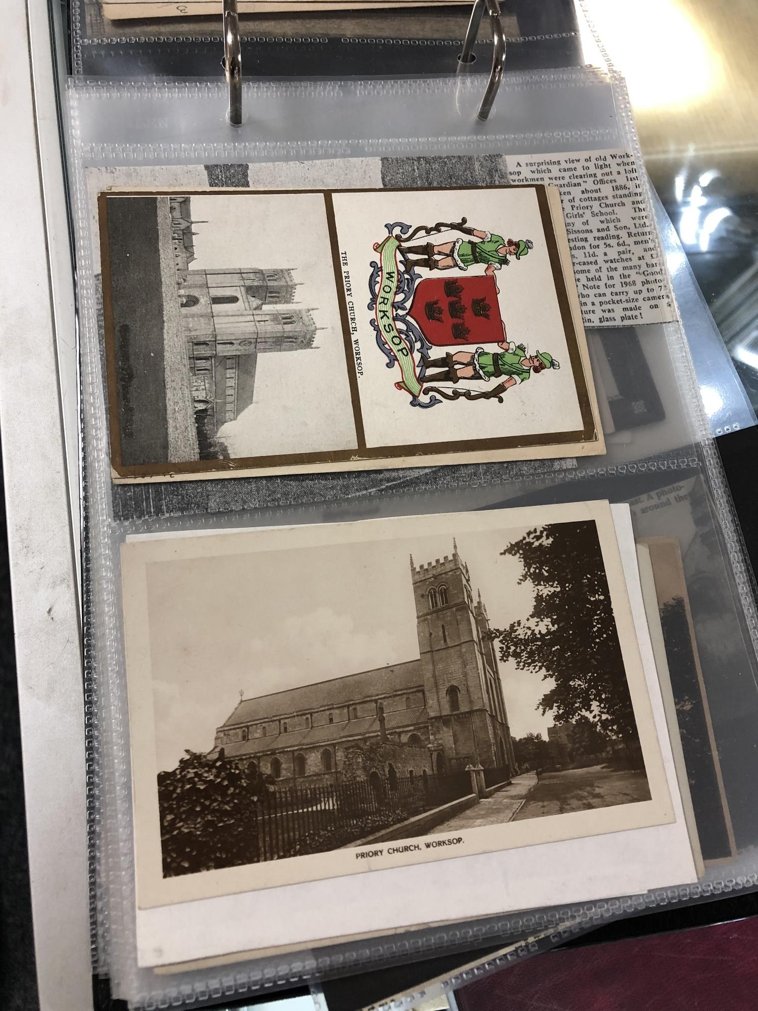 An album of twentieth century black and white & colour postcards, Worksop, Tour guides, - Image 6 of 12