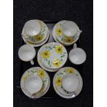 Six Royal Victoria bone china trios