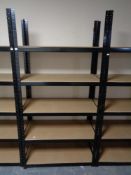 A metal framed five tier multi purpose shelf