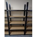 A metal framed five tier multi purpose shelf