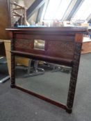 A Victorian mahogany overmantel mirror