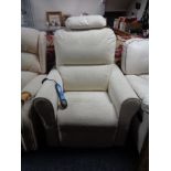 A Niagara electric reclining armchair in cream fabric
