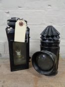 Two vintage railway lamps (Hiatt & Co and one other)