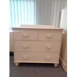 A Victorian painted pine four drawer chest